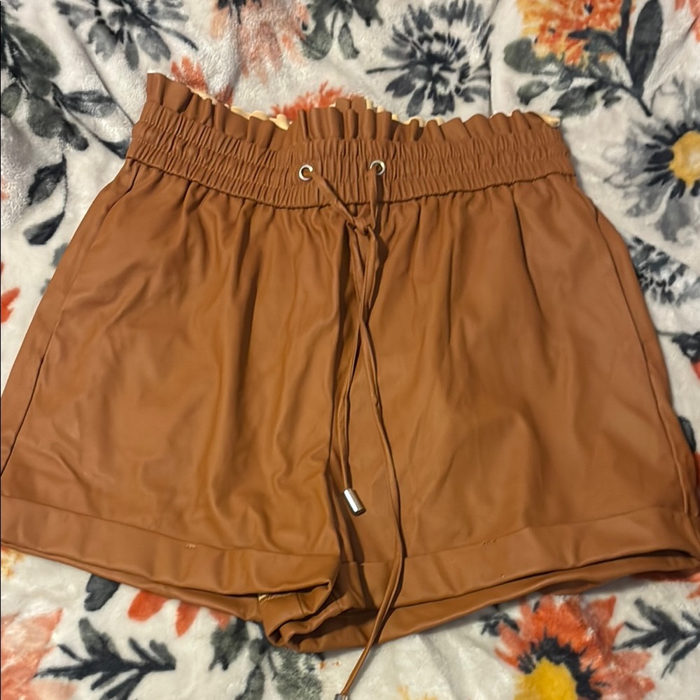 Zenana Outfitters High Waist Brown Shorts